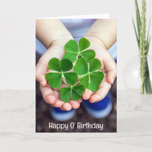 Cartes Pour Fêtes Annuelles St. Patrick's Birthday Four-Leaf Clovers