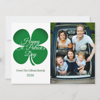 Cartes Pour Fêtes Annuelles St. patrick's day Green Shamrocks family photo Hol