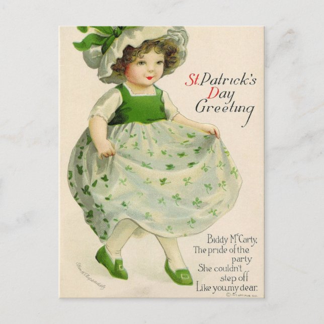 Cartes Pour Fêtes Annuelles St Patrick's Day Petite fille irlandaise (Devant)
