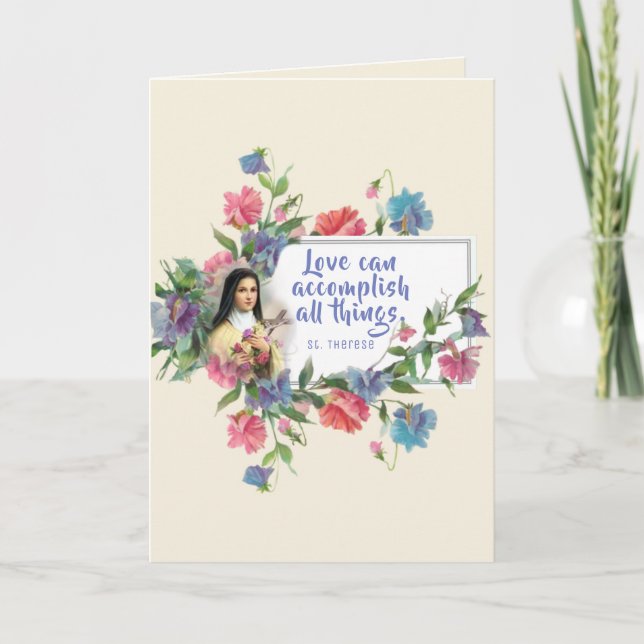 Cartes Pour Fêtes Annuelles St Thérèse la Petite Fleur (Devant)