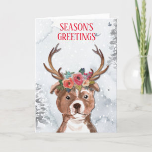 Cartes Pour Fêtes Annuelles Stafffordshire Bull Terrier Aquarelle