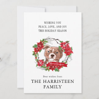 Cartes Pour Fêtes Annuelles Staffordshire Bull Terrier Aquarelle Noël