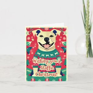 Cartes Pour Fêtes Annuelles Staffordshire Bull Terrier Staffie Festin Funny