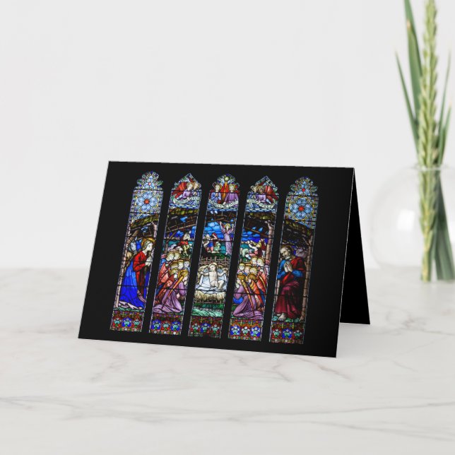 Cartes Pour Fêtes Annuelles Stained Glass Nativity Scene (Devant)