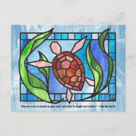 Cartes Pour Fêtes Annuelles Stained Glass Sea Turtle Postcards