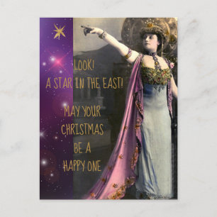 Cartes Pour Fêtes Annuelles Star de l'actrice vintage à Noël oriental