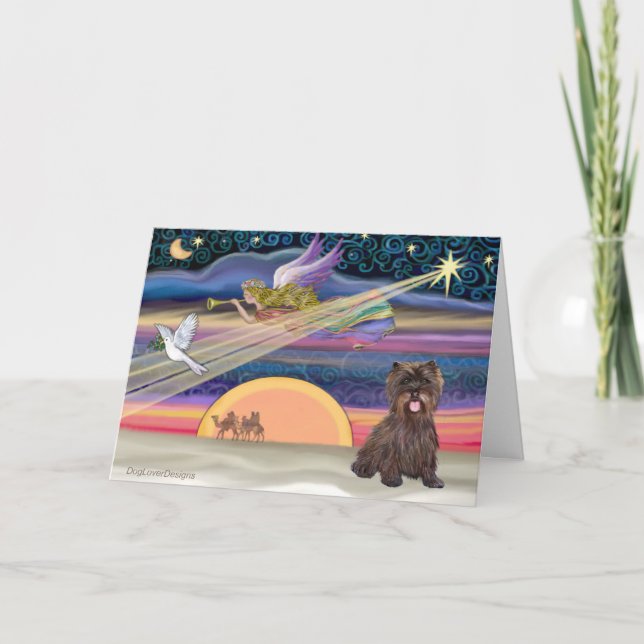 Cartes Pour Fêtes Annuelles Star de Noël - Cairn Terrier (brindle) (Devant)