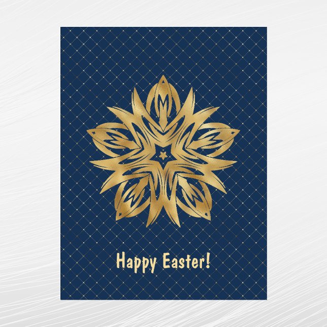 Cartes Pour Fêtes Annuelles Star d'or moderne Bleu Pâques (Créateur téléchargé)