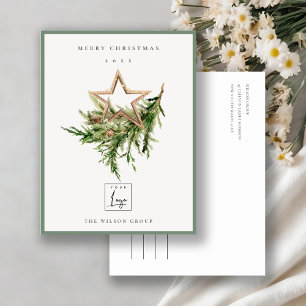 Cartes Pour Fêtes Annuelles Star Ornament Pine Fauna Logo Joyeux Noël