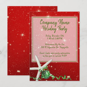 Cartes Pour Fêtes Annuelles Starfish Holiday Office Parti Rouge Vert