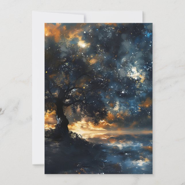 Cartes Pour Fêtes Annuelles Starry Celestin Tree Dreamscape (Devant)