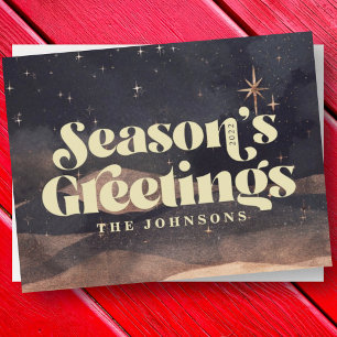 Cartes Pour Fêtes Annuelles Starry Night Winter Sky Moderne Élégant Chic