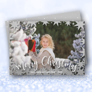 Cartes Pour Fêtes Annuelles Stars Joyeux script de Noël Photo