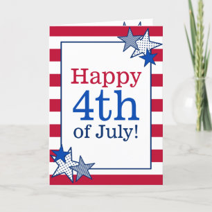 Cartes Pour Fêtes Annuelles Stars Stripes Patriotique 4 juillet Typographie