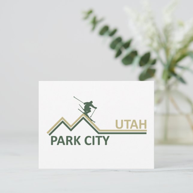 Cartes Pour Fêtes Annuelles Station de ski Park city Utah (Debout devant)