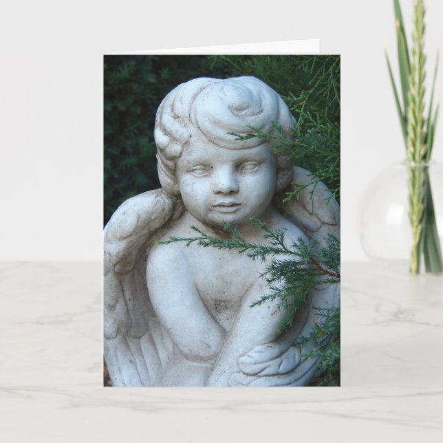 Cartes Pour Fêtes Annuelles Statue d'ange, Joyeux Noël (Devant)