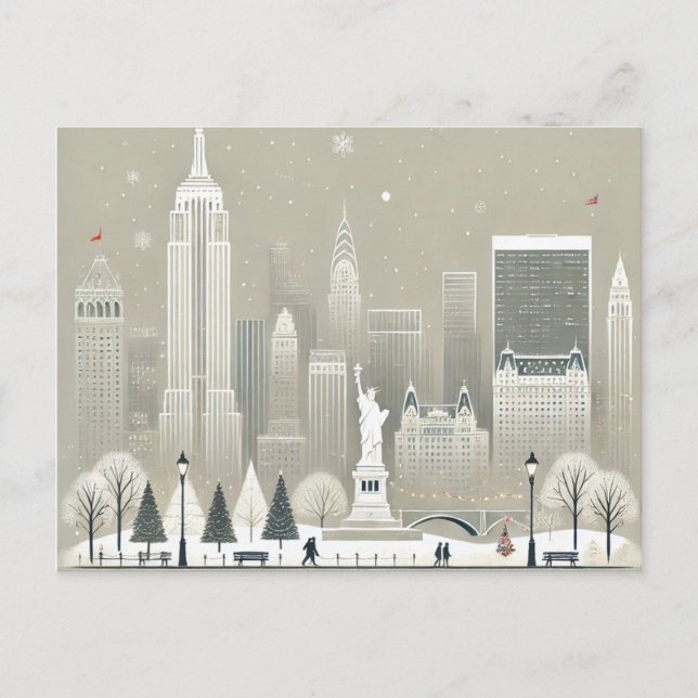 Cartes Pour Fêtes Annuelles Statue de la Liberté icônique & Séjour de vacances (Devant)