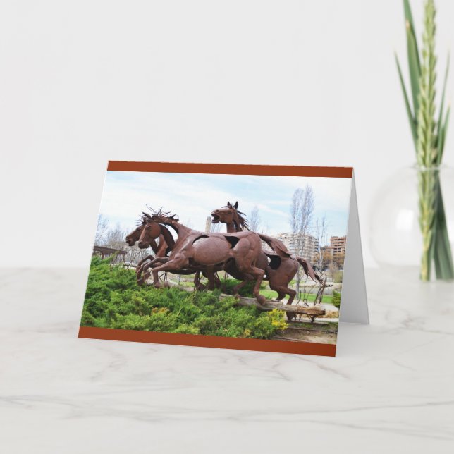Cartes Pour Fêtes Annuelles Statue des chevaux (Devant)