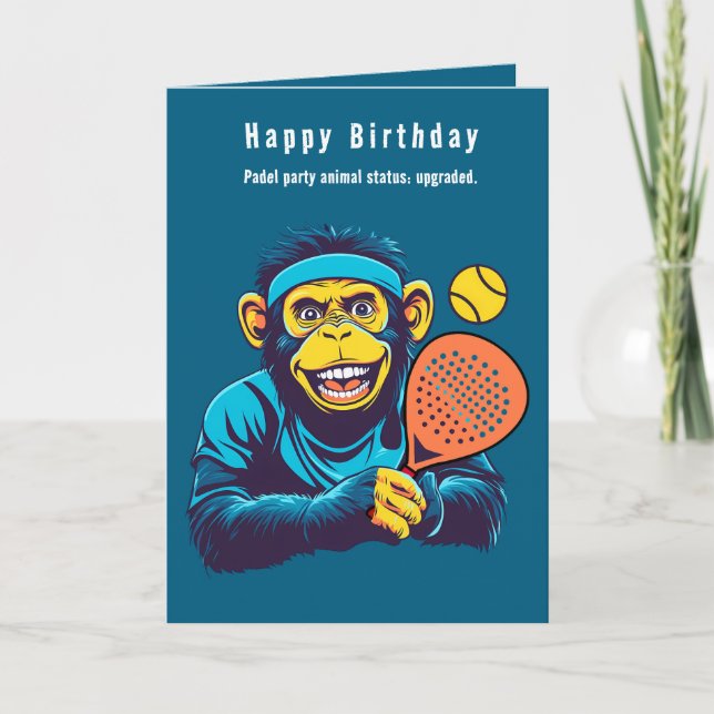 Cartes Pour Fêtes Annuelles Statut animal de la partie Padel : Entièrement act (Devant)