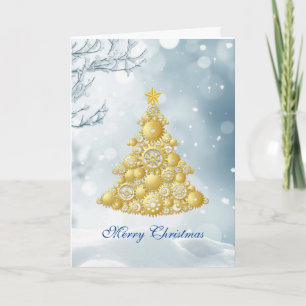 Cartes Pour Fêtes Annuelles Steampunk embraye des flocons de neige d'arbre de