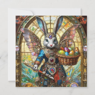 Cartes Pour Fêtes Annuelles Steampunk Lapin de Pâques Guerrier Angel