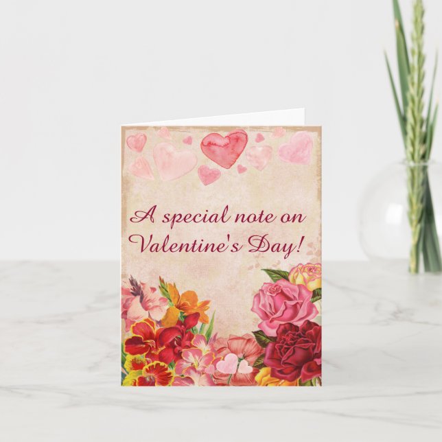 Cartes Pour Fêtes Annuelles Steampunk victorien fleurit la Saint-Valentin de (Devant)
