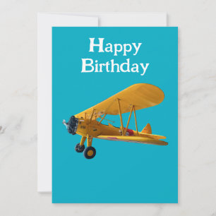 Cartes Pour Fêtes Annuelles Stearman biplane photo pour Pilote, Anniversaire d