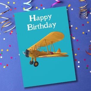 Cartes Pour Fêtes Annuelles Stearman biplane photo pour Pilote, Anniversaire d