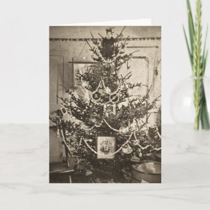 Cartes Pour Fêtes Annuelles Stereoview Vieux Noël Arbre