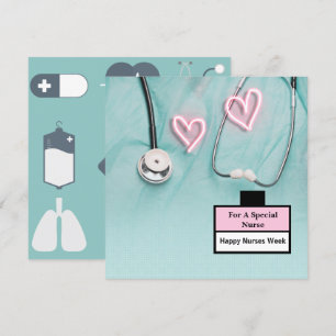 Cartes Pour Fêtes Annuelles Stéthoscope et uniforme  Semaine heureuse des infi