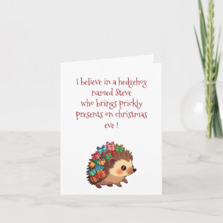 Cartes Pour Fêtes Annuelles Steve the Hedgehog – Funny Atheist christmas card