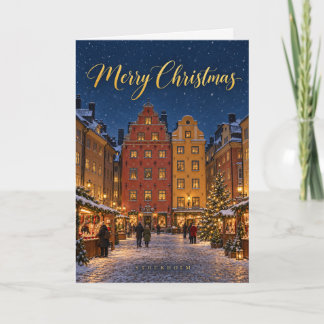 Cartes Pour Fêtes Annuelles Stockholm Gamla Stan Joyeux Noël