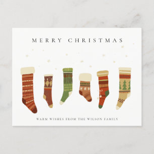 CARTES POUR FÊTES ANNUELLES STOCKS ÉLÉGANTS DE CHIRSTMAS PASTEL RED GREEN STAR