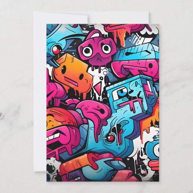 Cartes Pour Fêtes Annuelles Street Art Graffiti Urbain Splash (Devant)