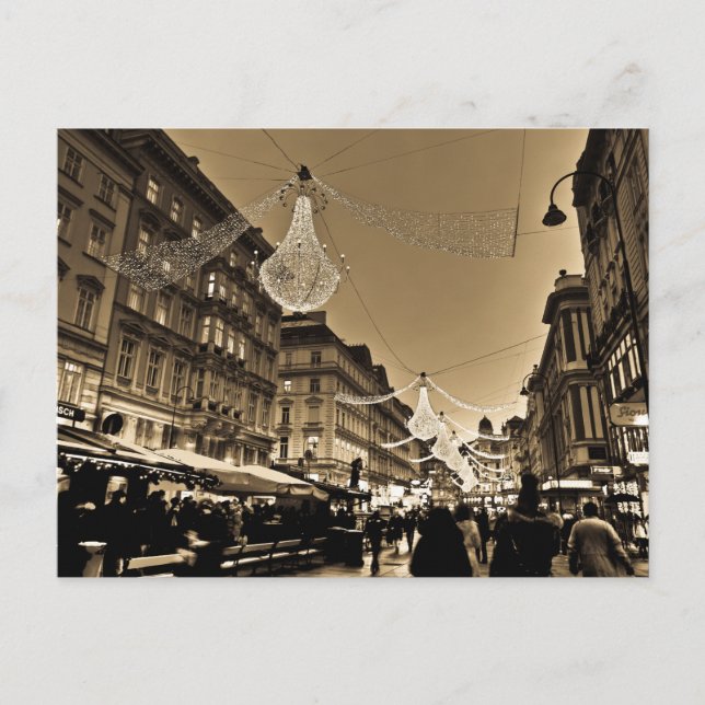 Cartes Pour Fêtes Annuelles Streets of Vienna at Christmas Holiday (Devant)