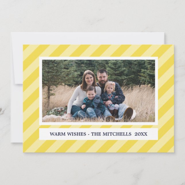 Cartes Pour Fêtes Annuelles STRICES JAUNES | SANS TEMPS | Photo de vacances PE (Devant)