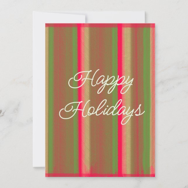 Cartes Pour Fêtes Annuelles Striped Painting Happy Holidays (Devant)
