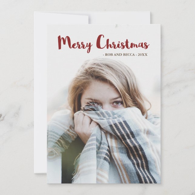 Cartes Pour Fêtes Annuelles Stripes de verre rustique et Noël photo (Devant)