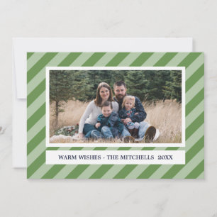 Cartes Pour Fêtes Annuelles STRIPES VERTES   SANS DÉLAI   Photo de vacances su
