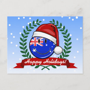 Cartes Pour Fêtes Annuelles Style Auzzie de Noël Drapeau australien souriant
