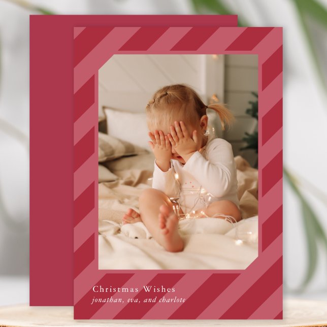 Cartes Pour Fêtes Annuelles Style Christmas Stripes Photo (Créateur téléchargé)