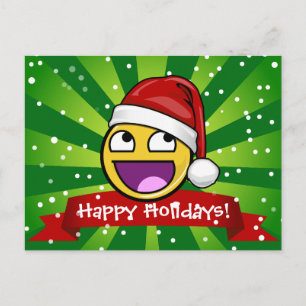 Cartes Pour Fêtes Annuelles Style de Noël amusant Mème de visage génial