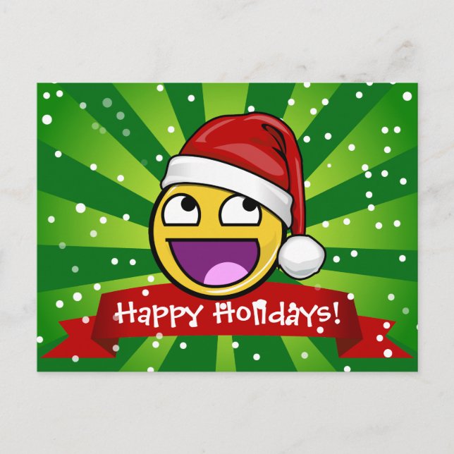 Cartes Pour Fêtes Annuelles Style de Noël amusant Mème de visage génial (Devant)