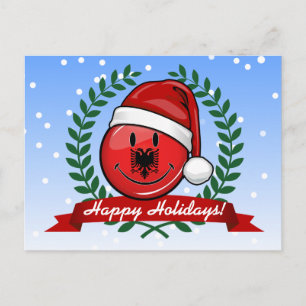 Cartes Pour Fêtes Annuelles Style de Noël du drapeau albanais