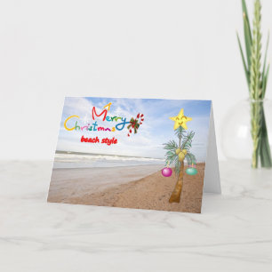 CARTES POUR FÊTES ANNUELLES "STYLE DE PLAGE" MERCI NOËL POUR VOUS
