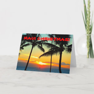 CARTES POUR FÊTES ANNUELLES STYLE D'ÎLE CHRISTMAS "   DE NOËL DE MAUI JOYEUX"