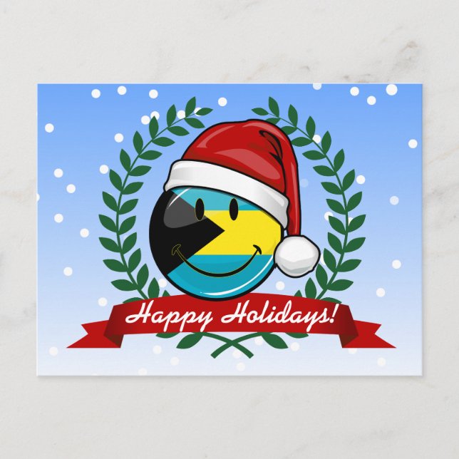 Cartes Pour Fêtes Annuelles Style gai de Noël de drapeau des Bahamas (Devant)