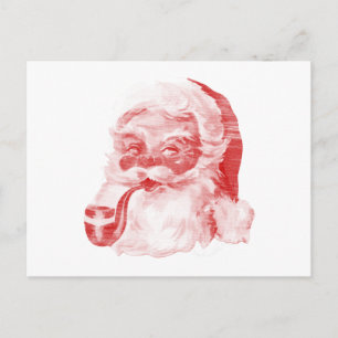 Cartes Pour Fêtes Annuelles Style Letterpress rétro Père Noël avec tuyau