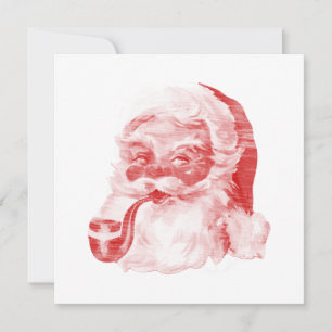 Cartes Pour Fêtes Annuelles Style Letterpress rétro Père Noël avec tuyau