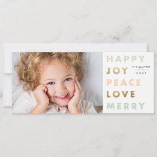 Cartes Pour Fêtes Annuelles Style moderne Gras Photo Noël